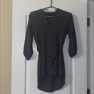 Charcoal tunic with belt